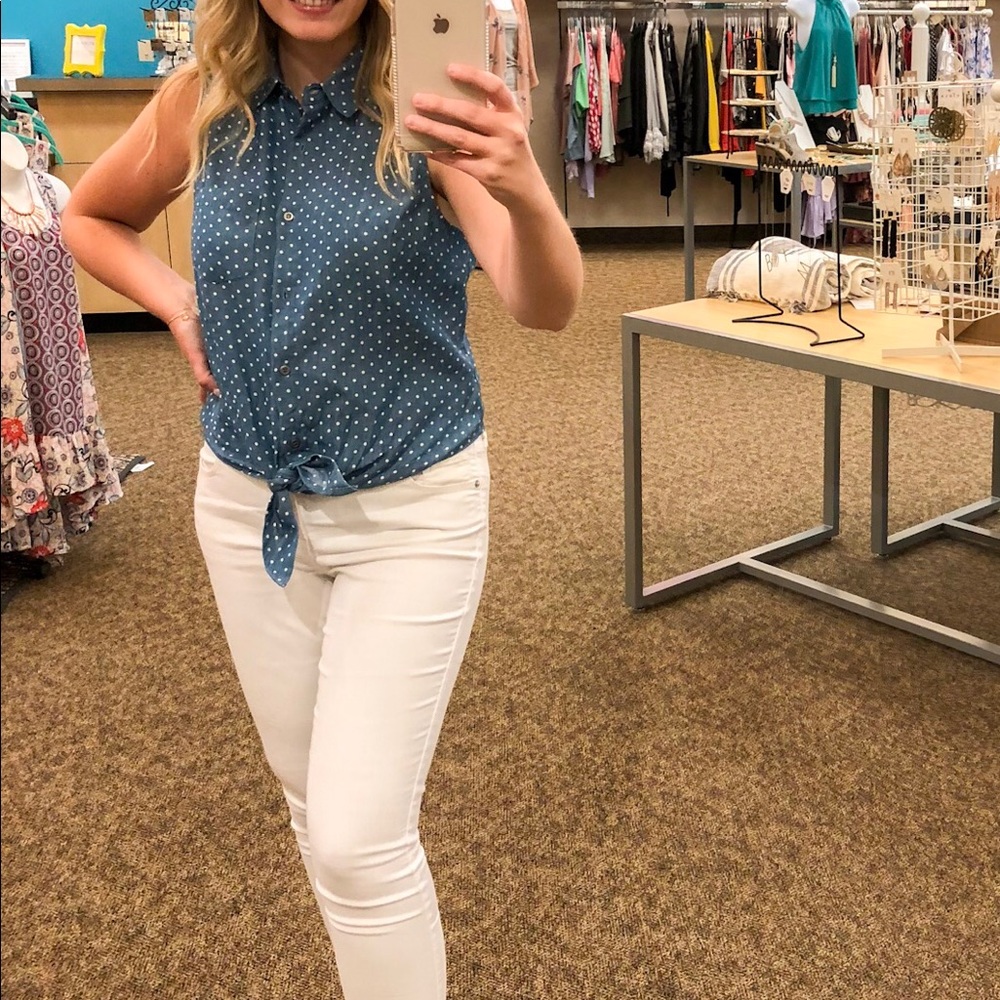 NWT Chambray Tie top